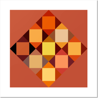 Abstract Tiles - fire tones Posters and Art